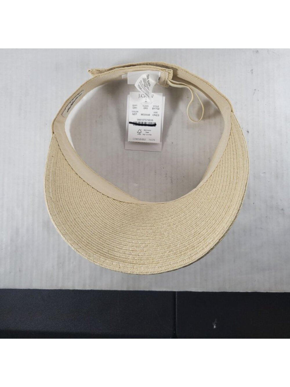 J.Crew Packable Straw Visor Hook & Eye Closure Summer Resort Tennis Golf Hat OS - Picture 4 of 6